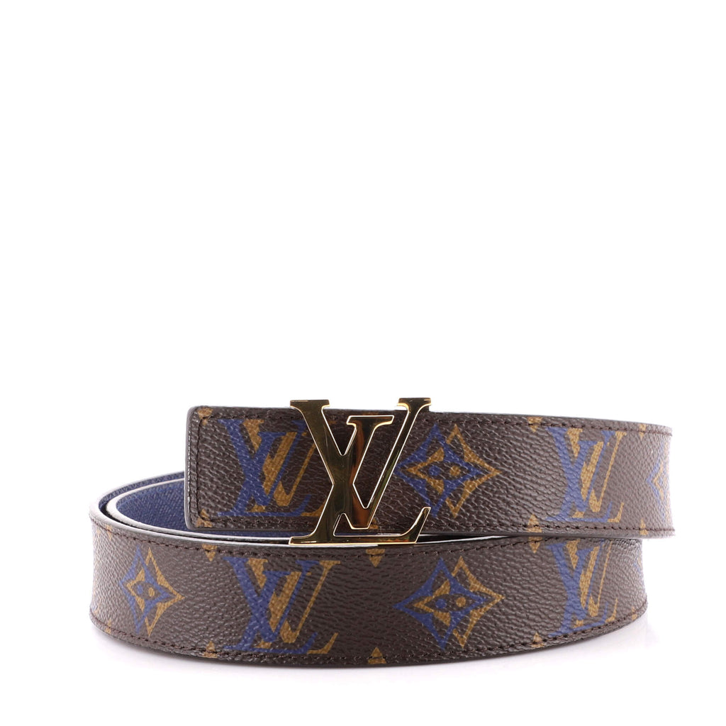 Spectaculair Lengtegraad een experiment doen Louis Vuitton LV Initiales Reversible Belt Rainbow Monogram and Leather  Medium Brown 192381153