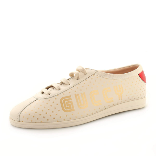 Gucci Women's Falacer Sneakers Printed Leather Neutral 1923894