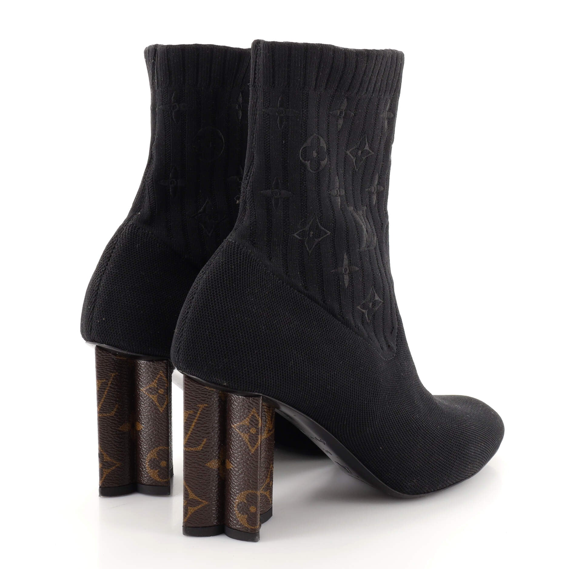 Louis Vuitton Monogram Velvet Silhouette Ankle Boots