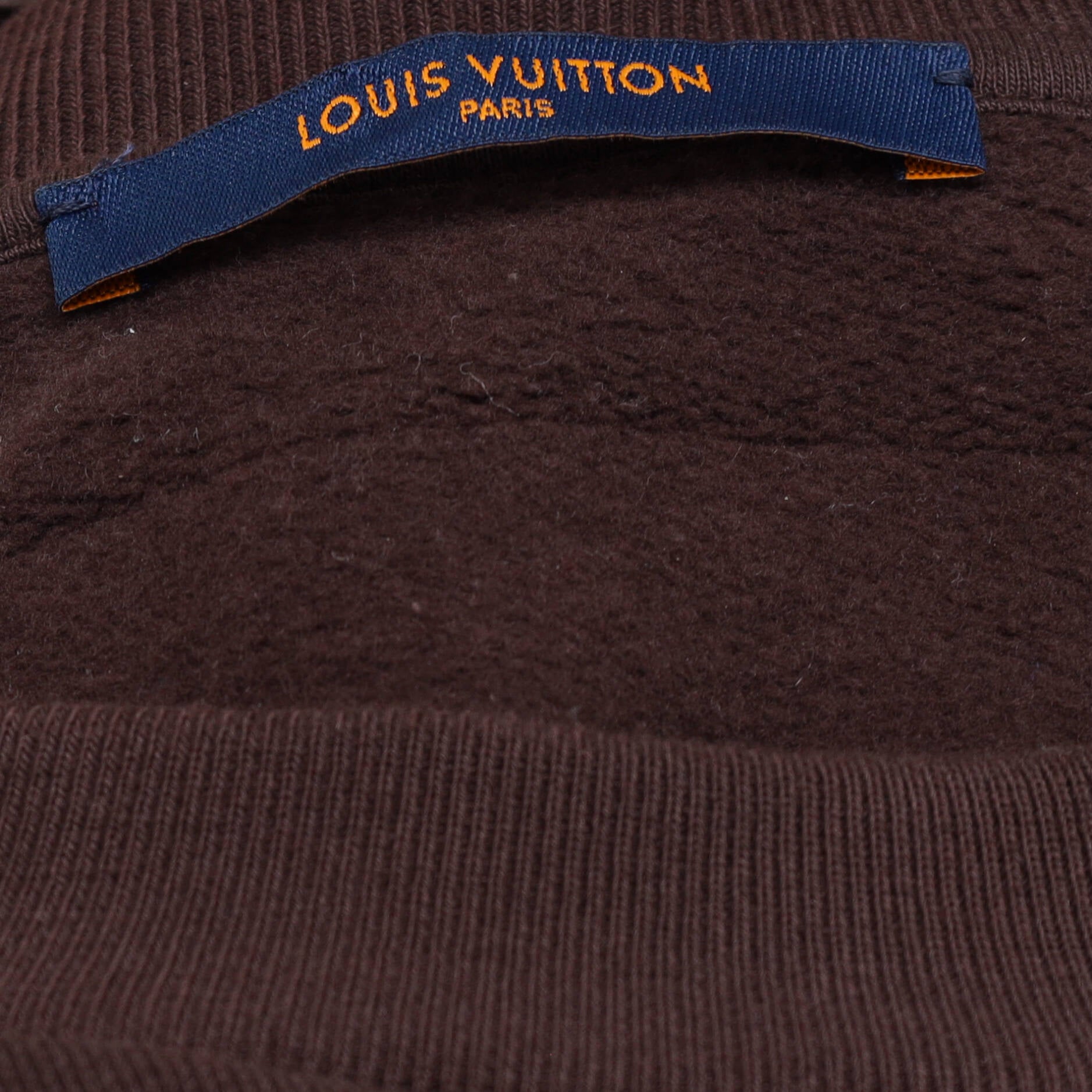 Louis Vuitton Men's Red Wool Varsity Crewneck Sweater With Patches