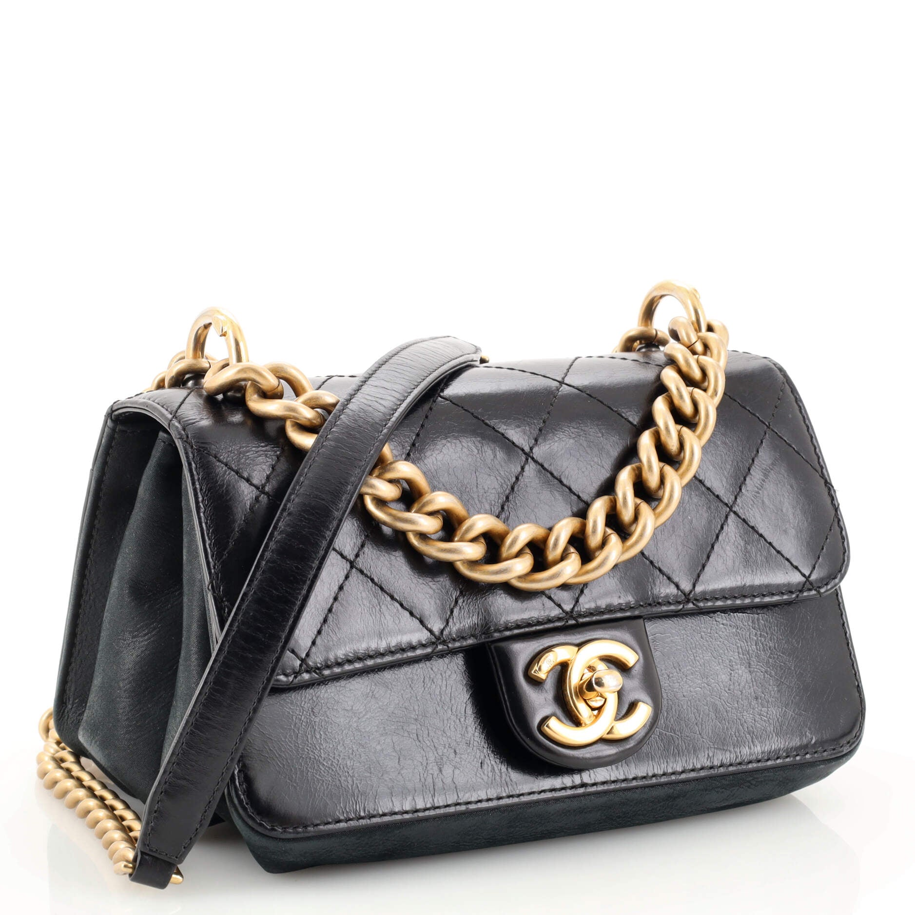 Chanel Black Quilted Leather Small Straight-Lined Shopper Tote