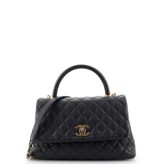 Chanel Coco Top Handle Bag Quilted Caviar Small Black 1933753