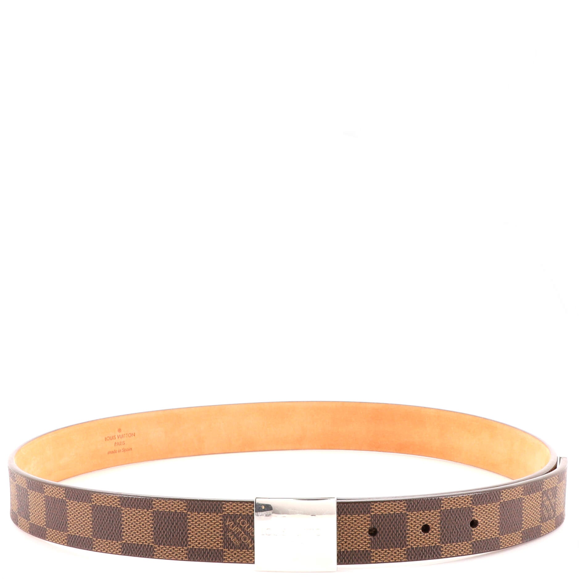 Pre-owned Louis Vuitton Signature Belt Monogram Chains 35mm Brown