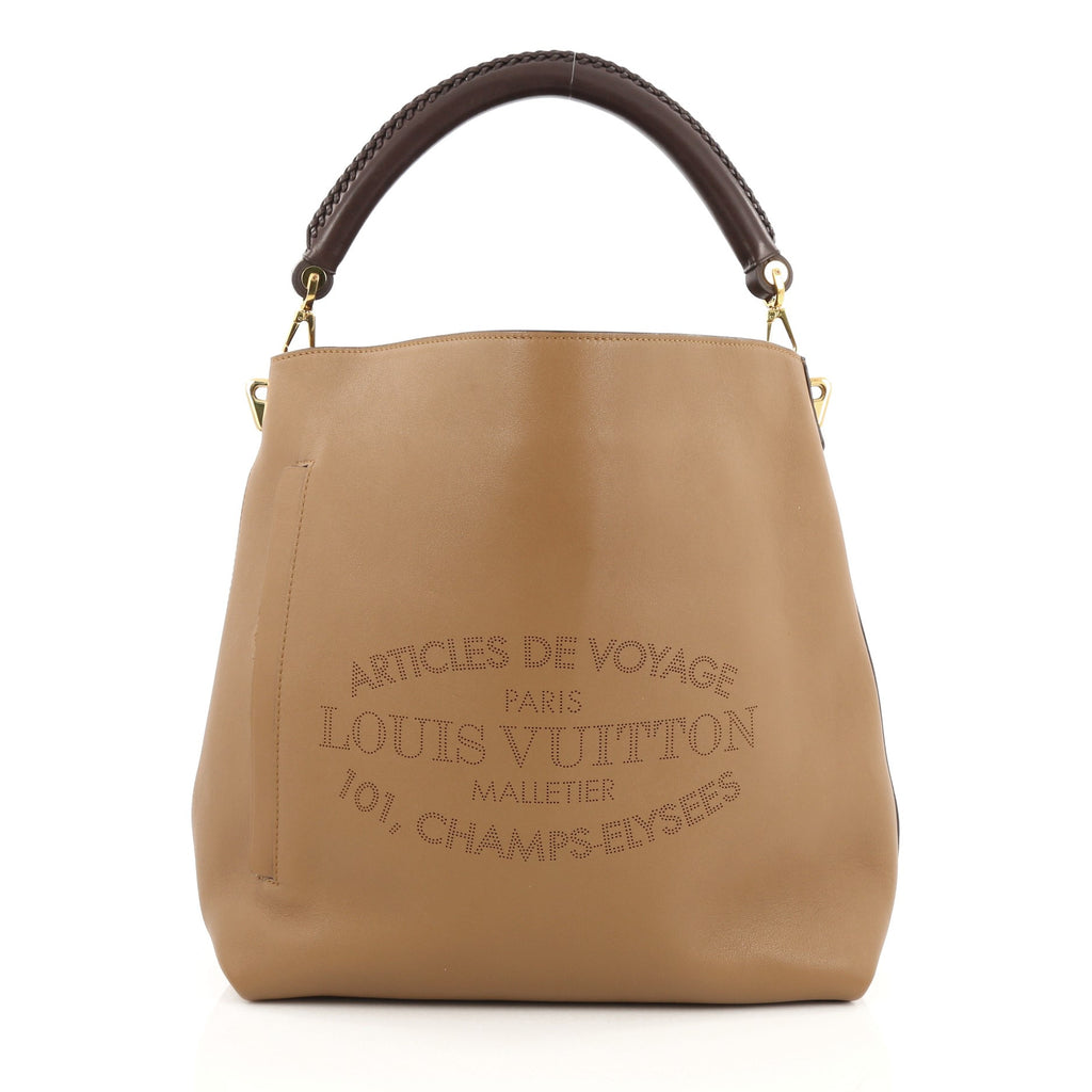 LOUIS VUITTON Bagatelle Parnassea Leather Shoulder Bag Noisette