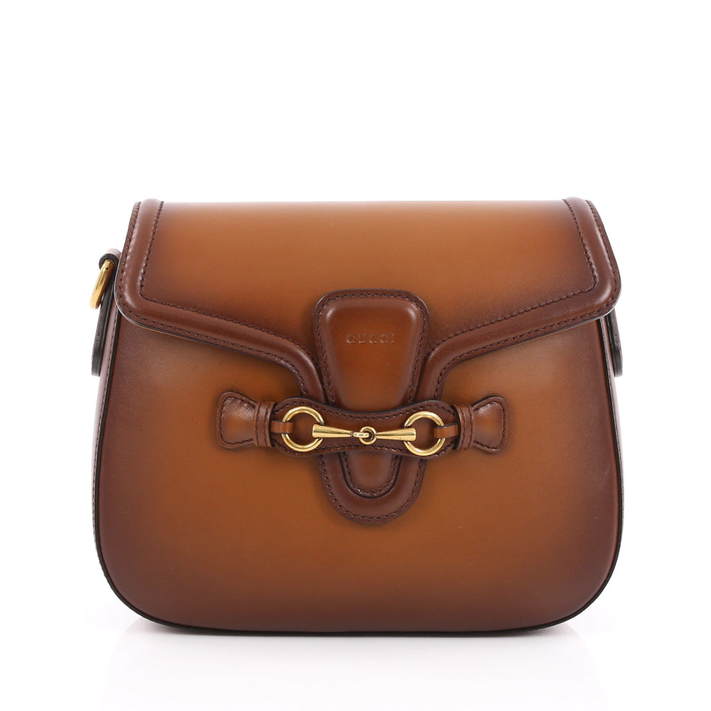 Buy Gucci Lady Web Shoulder Bag Leather Medium Brown 1944903 – Rebag