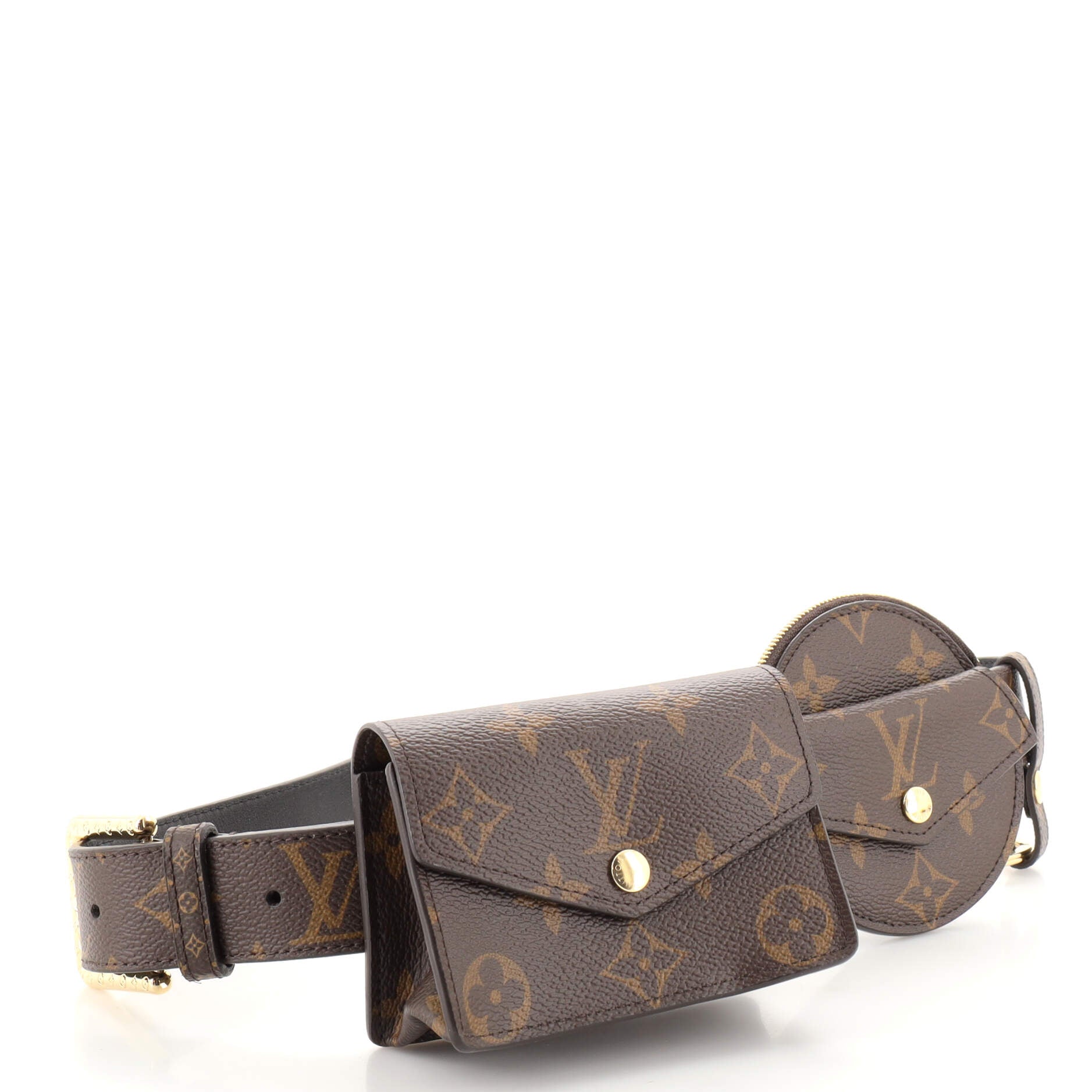 Louis Vuitton Monogram Daily Multi Pocket 30mm Belt, Brown, 90