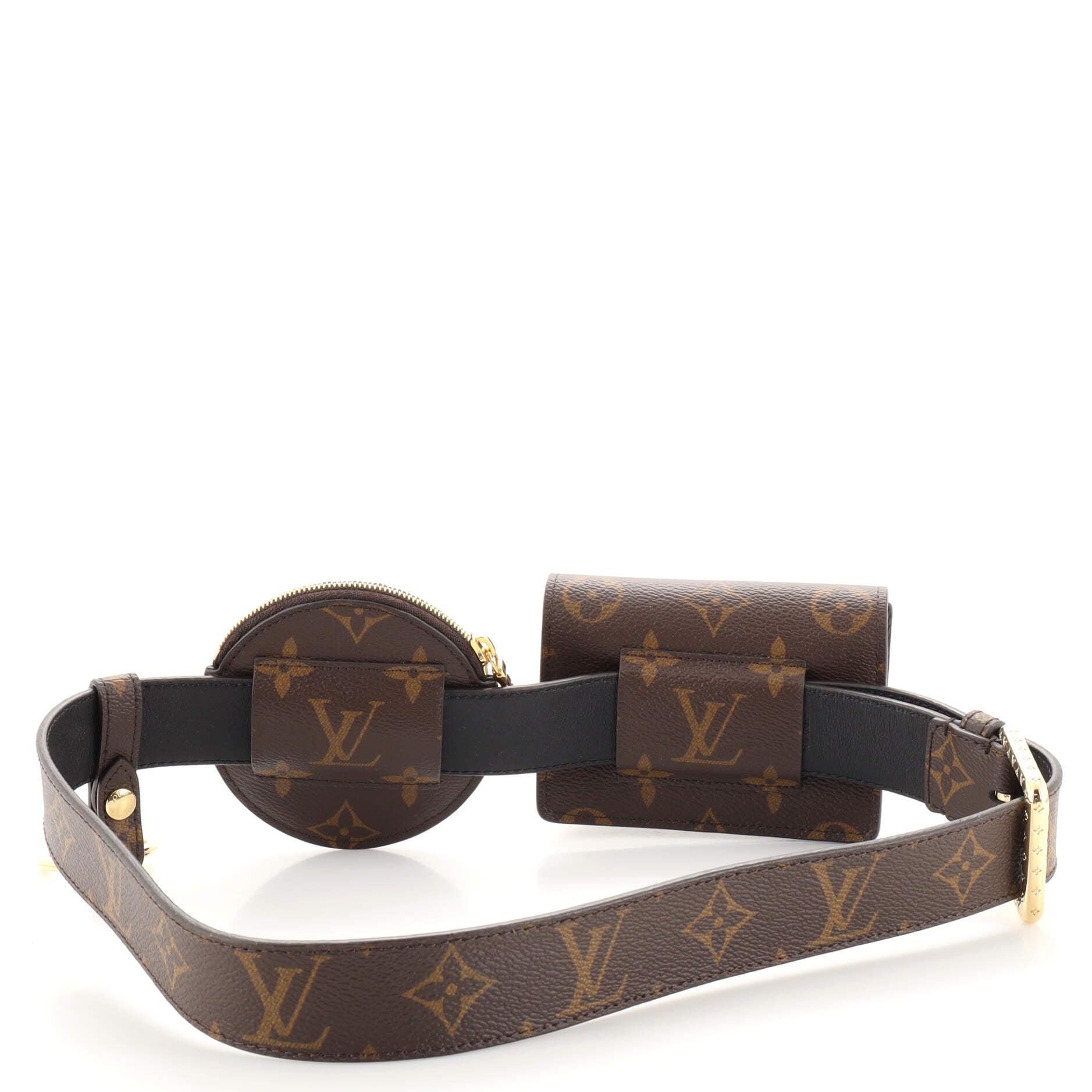 Pre-owned Louis Vuitton Daily Multi Pocket Cloth Belt In Brown