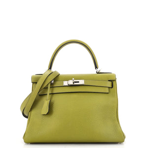 Hermès Jaune Ambre Clemence Halzan Bag