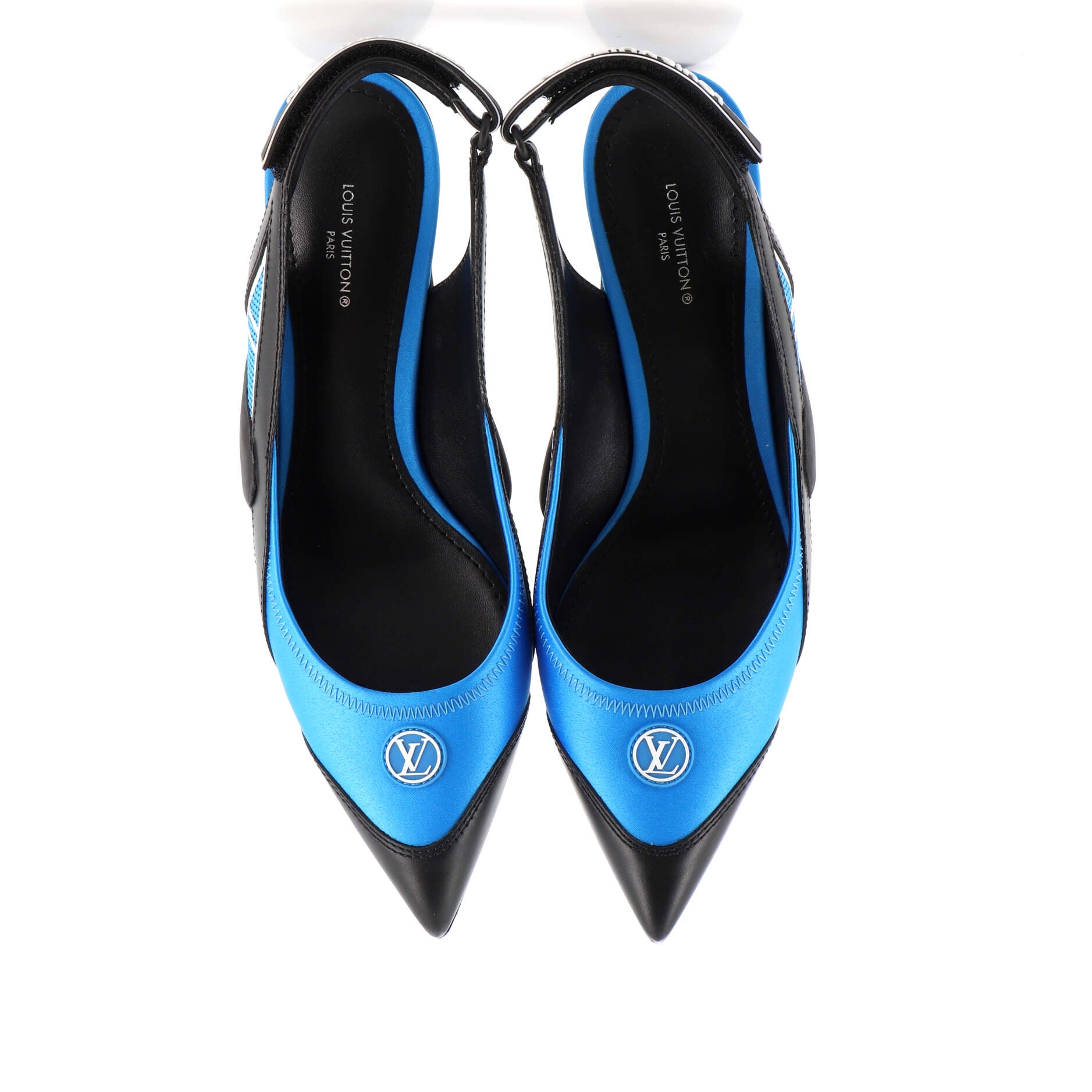 Louis Vuitton Women's Archlight Slingback Pumps Leather and Fabric Blue  1952205