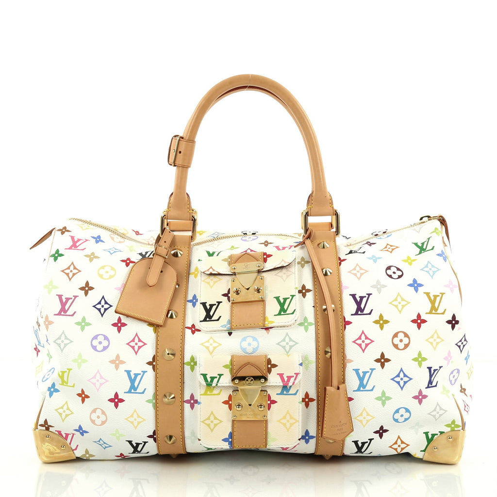 Buy Louis Vuitton Keepall Bag Monogram Multicolor 45 White 1955501 – Rebag