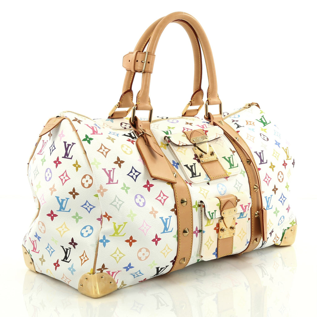 Buy Louis Vuitton Keepall Bag Monogram Multicolor 45 White 1955501 – Rebag