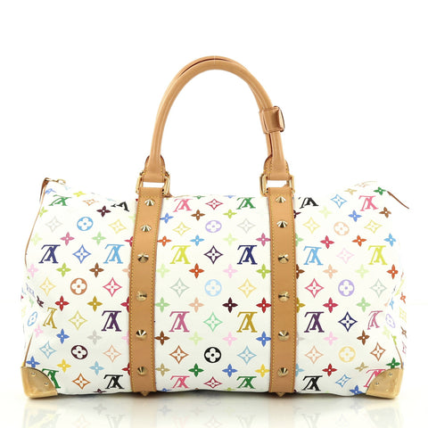 Buy Louis Vuitton Keepall Bag Monogram Multicolor 45 White 1955501 – Rebag