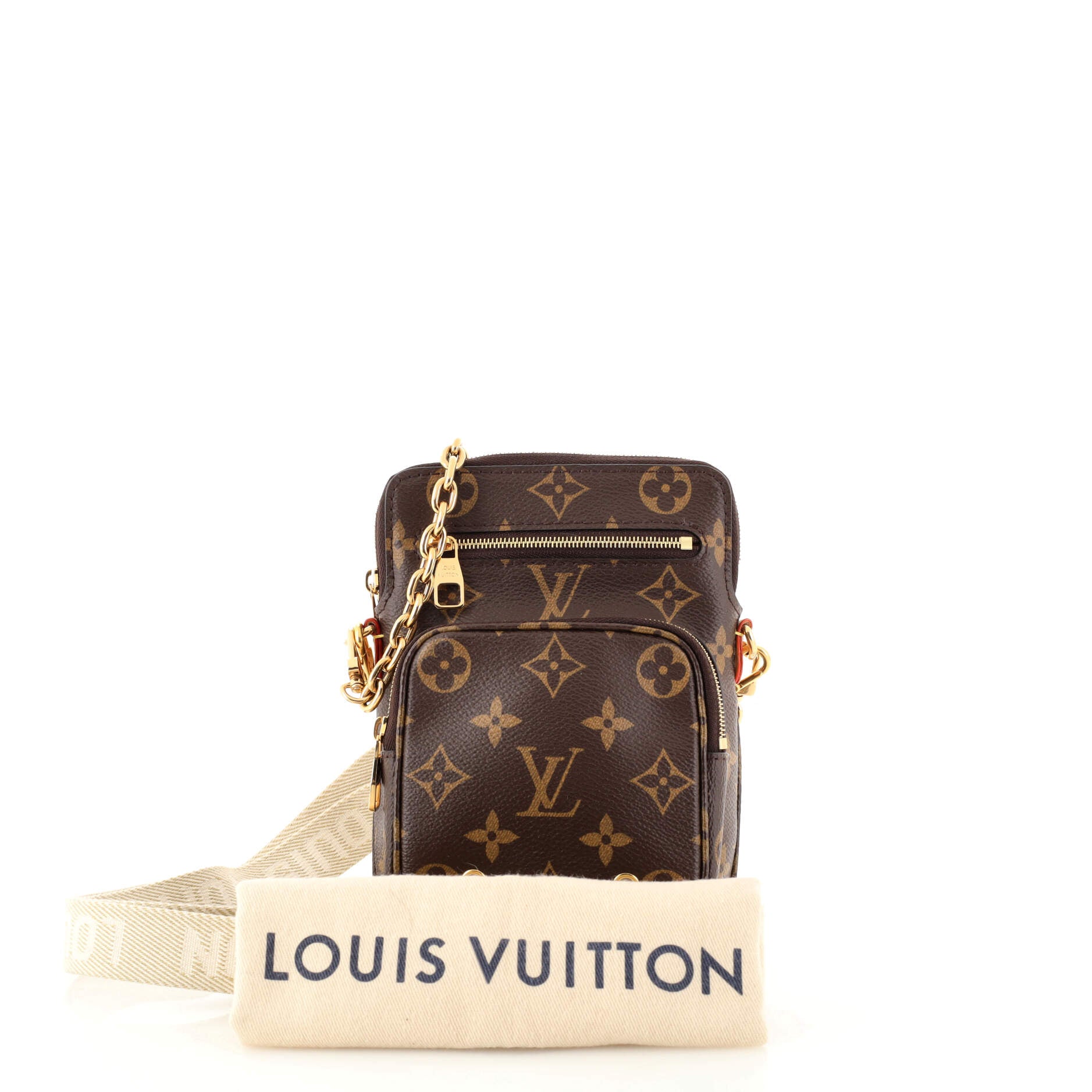 Louis Vuitton Chain Clutch Monogram Legacy Brown in Coated Canvas