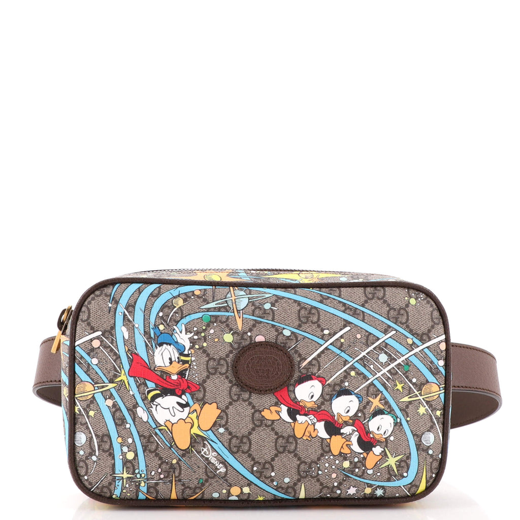 Gucci Disney Donald Duck Belt Bag Printed GG Coated Canvas Brown 1969231