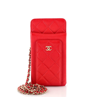 Chanel Zip Around Phone Case with Chain Quilted Iridescent Caviar Pink   eBay