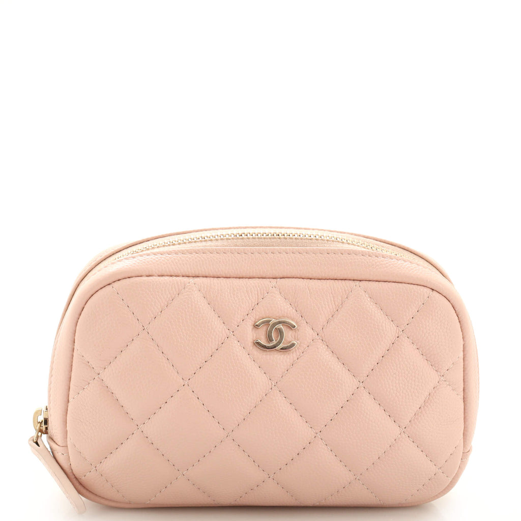 CHANEL BOY O CASE COSMETIC POUCH IN BLACK CAVIAR