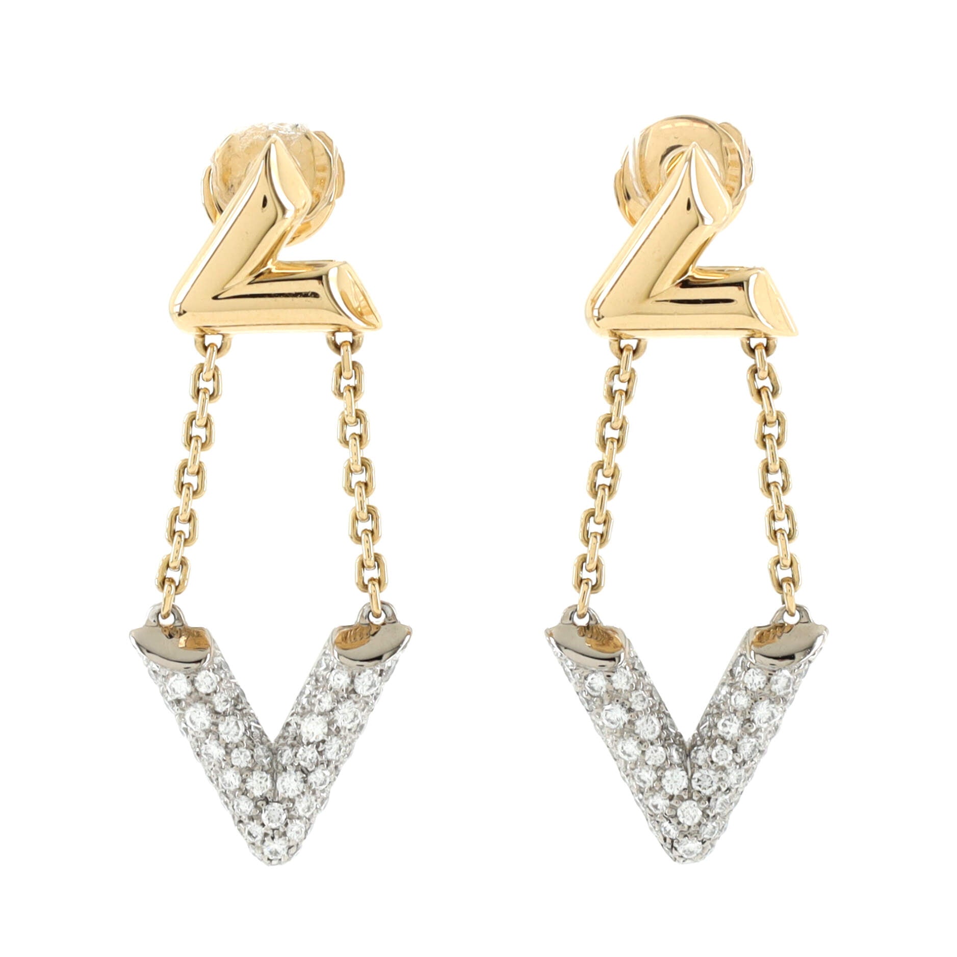 Louis Vuitton Essential V Stud Earrings (Rose)