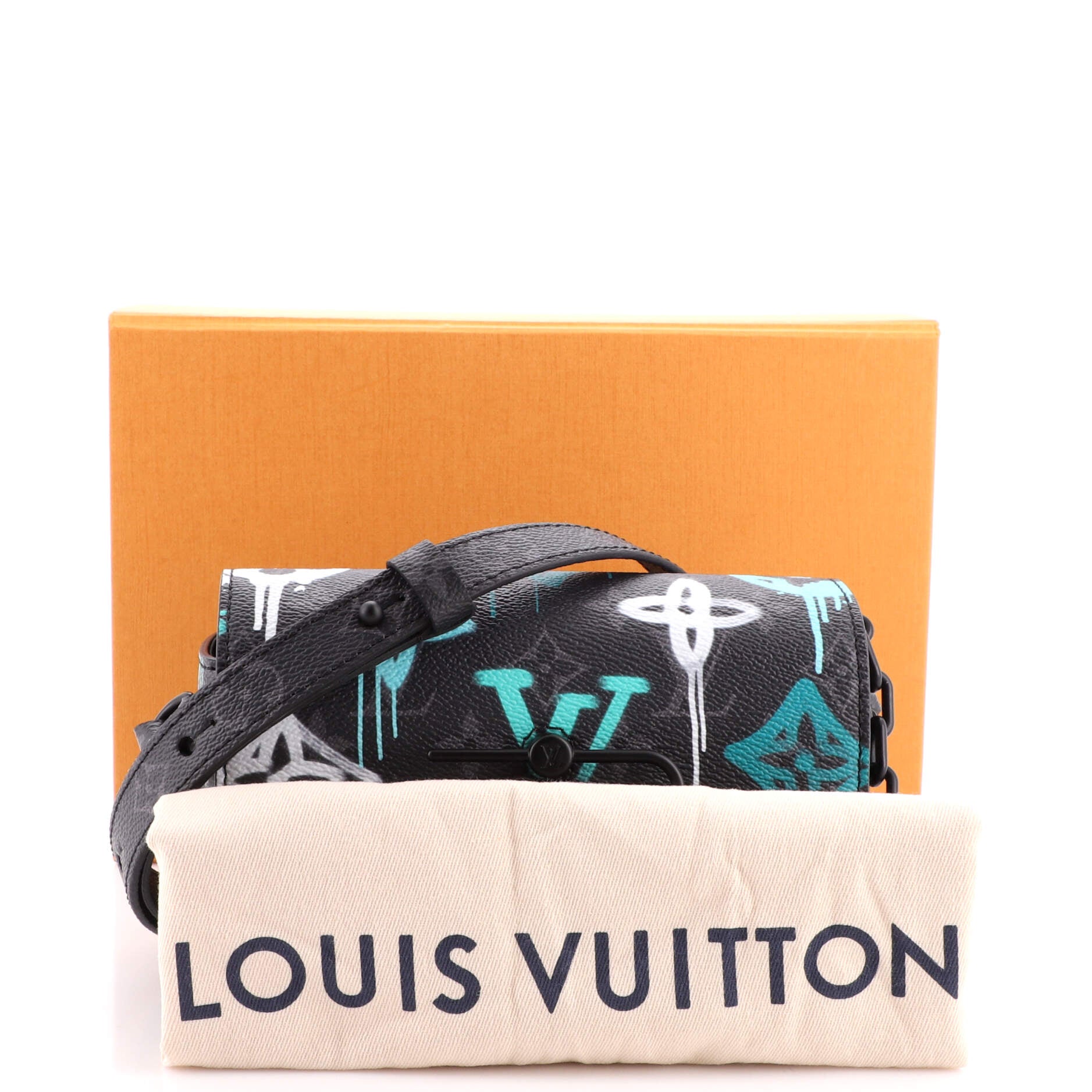 Louis Vuitton Steamer Wearable Wallet Graffiti Monogram Eclipse Canvas
