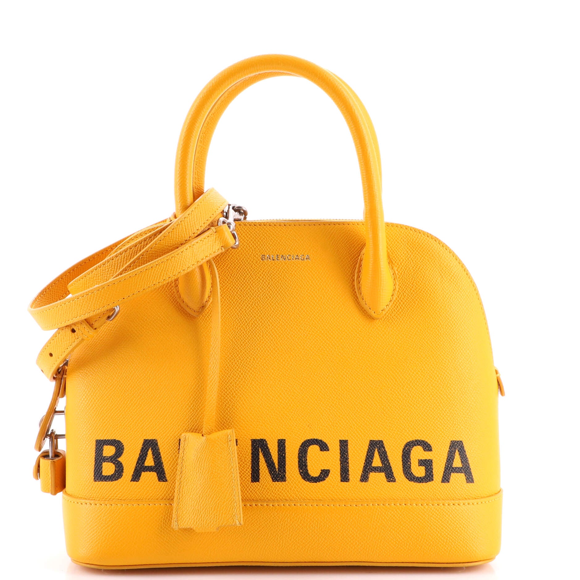 BALENCIAGA Hourglass small logo-printed textured-leather tote