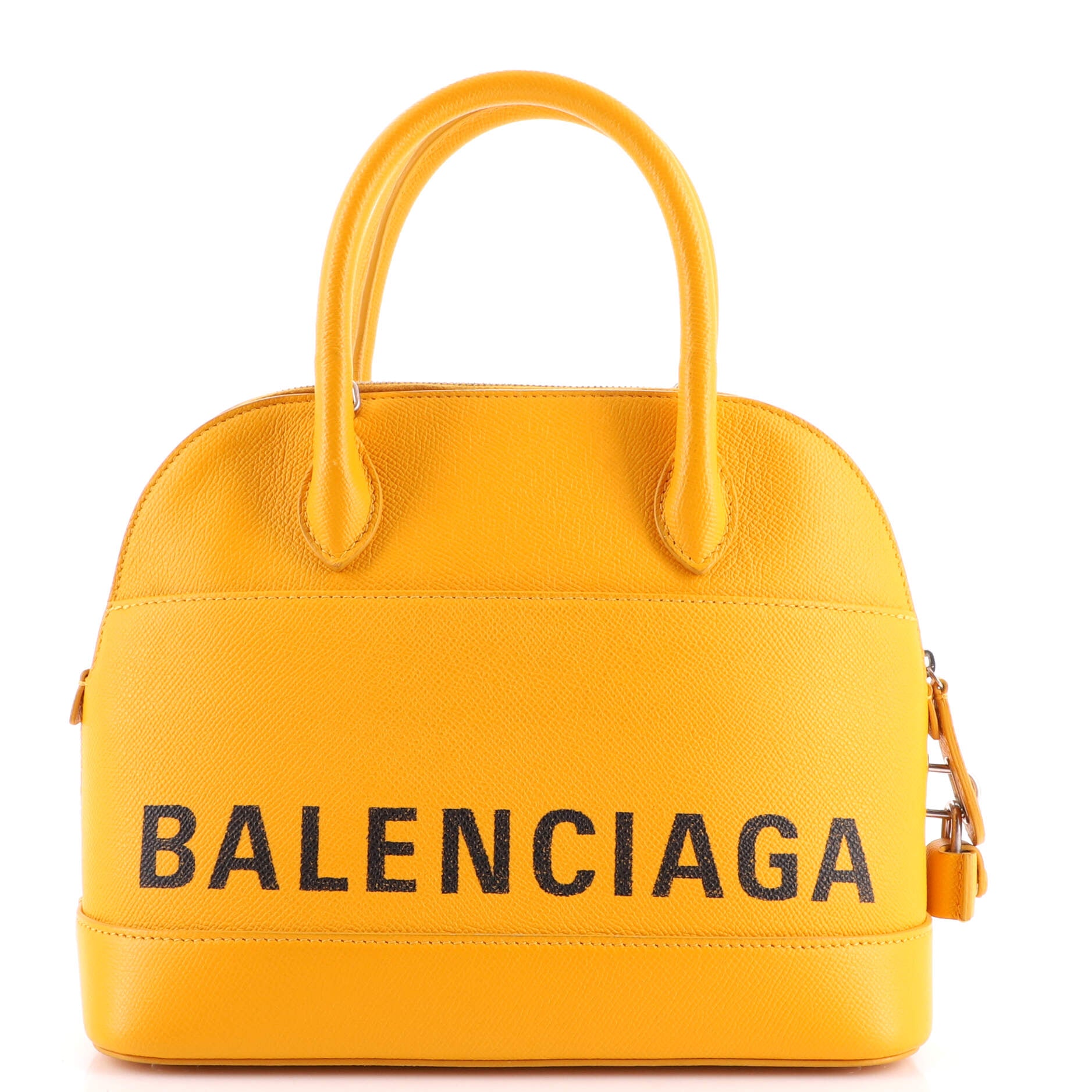 BALENCIAGA: Hourglass S crocodile print leather bag - Yellow Cream