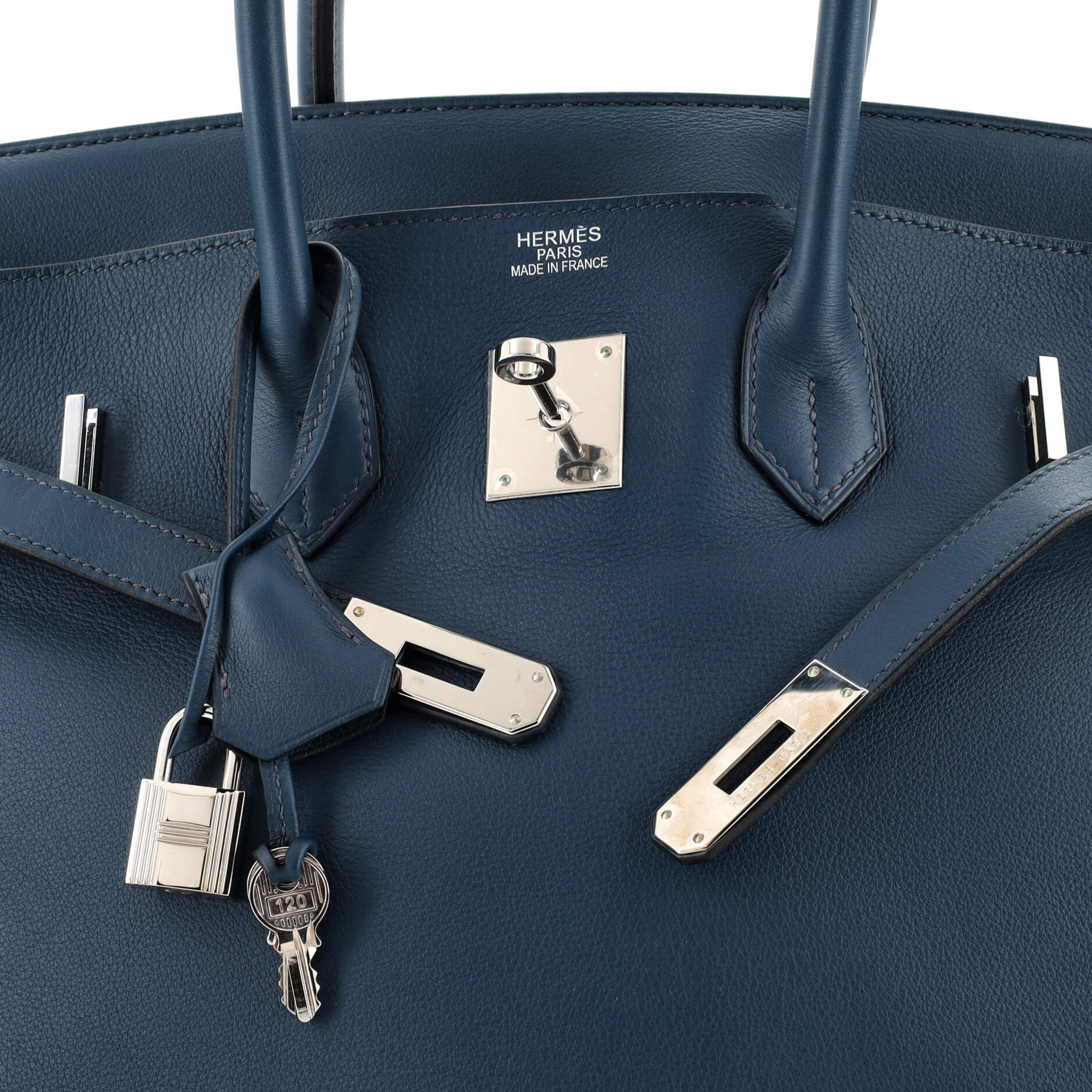 A BLEU DE PRUSSE CLÉMENCE LEATHER BIRKIN 35 WITH PALLADIUM