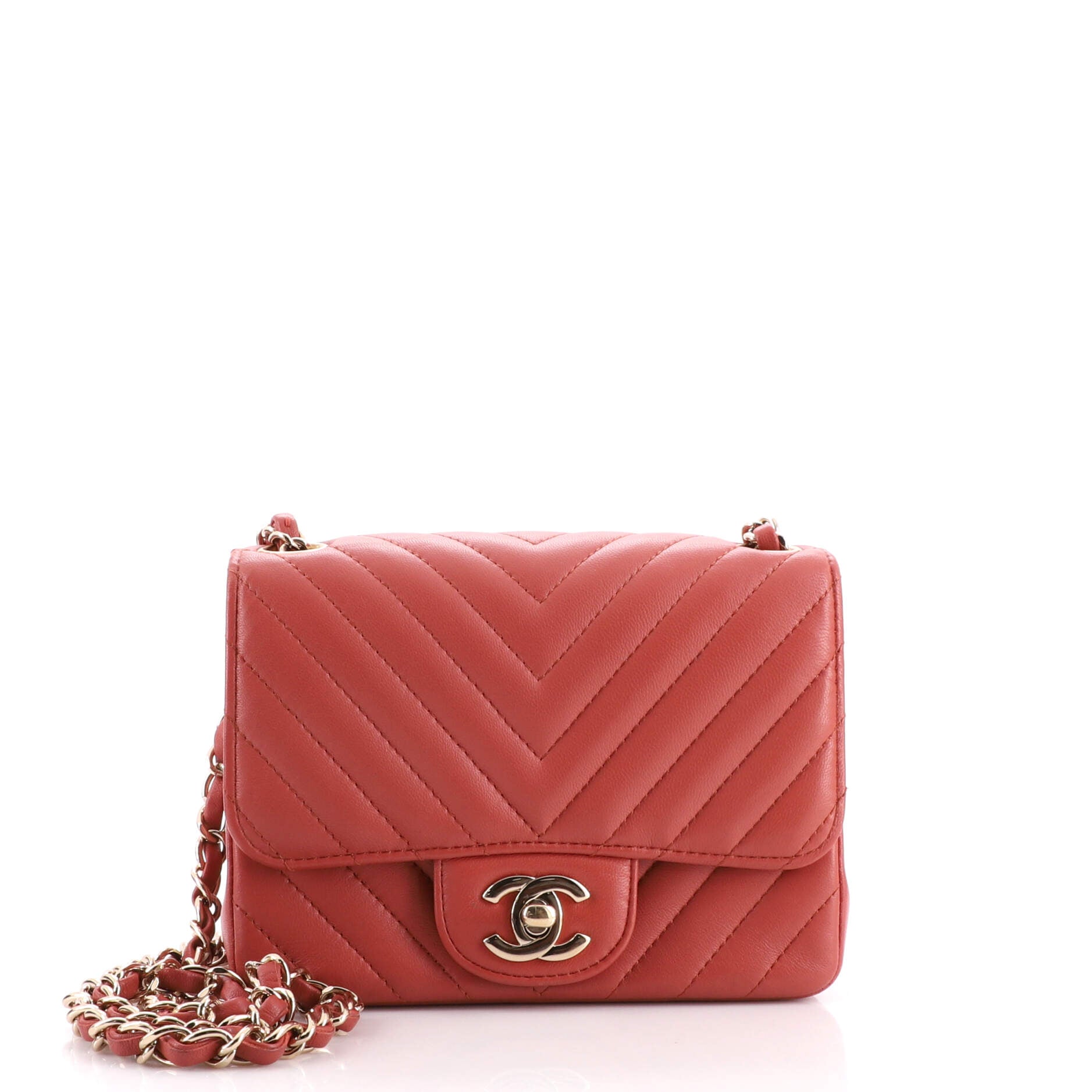Chanel Chic Affinity Stitched Small Flap Quilted Caviar Leather Crossbody Bag Red