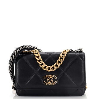 Chanel 19 Wallet on Chain Quilted Goatskin Black 1983221