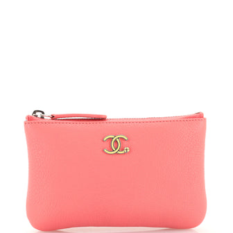 Chanel Classic O Case Pouch Goatskin Mini Pink 1985231