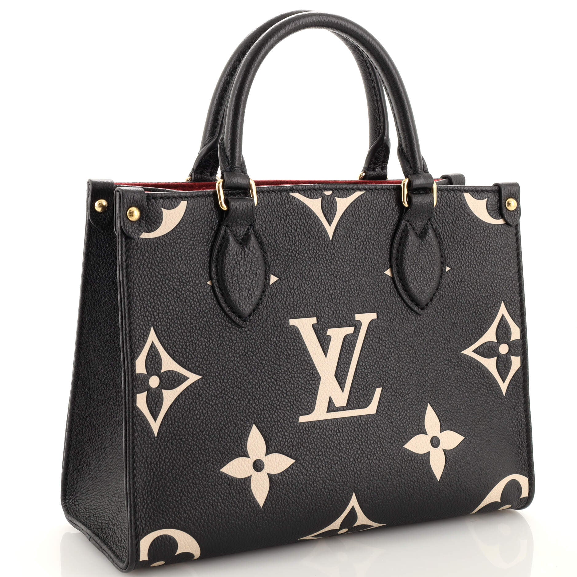 LOUIS VUITTON Onthego PM Bicolor Monogram Empreinte Shoulder Bag Black