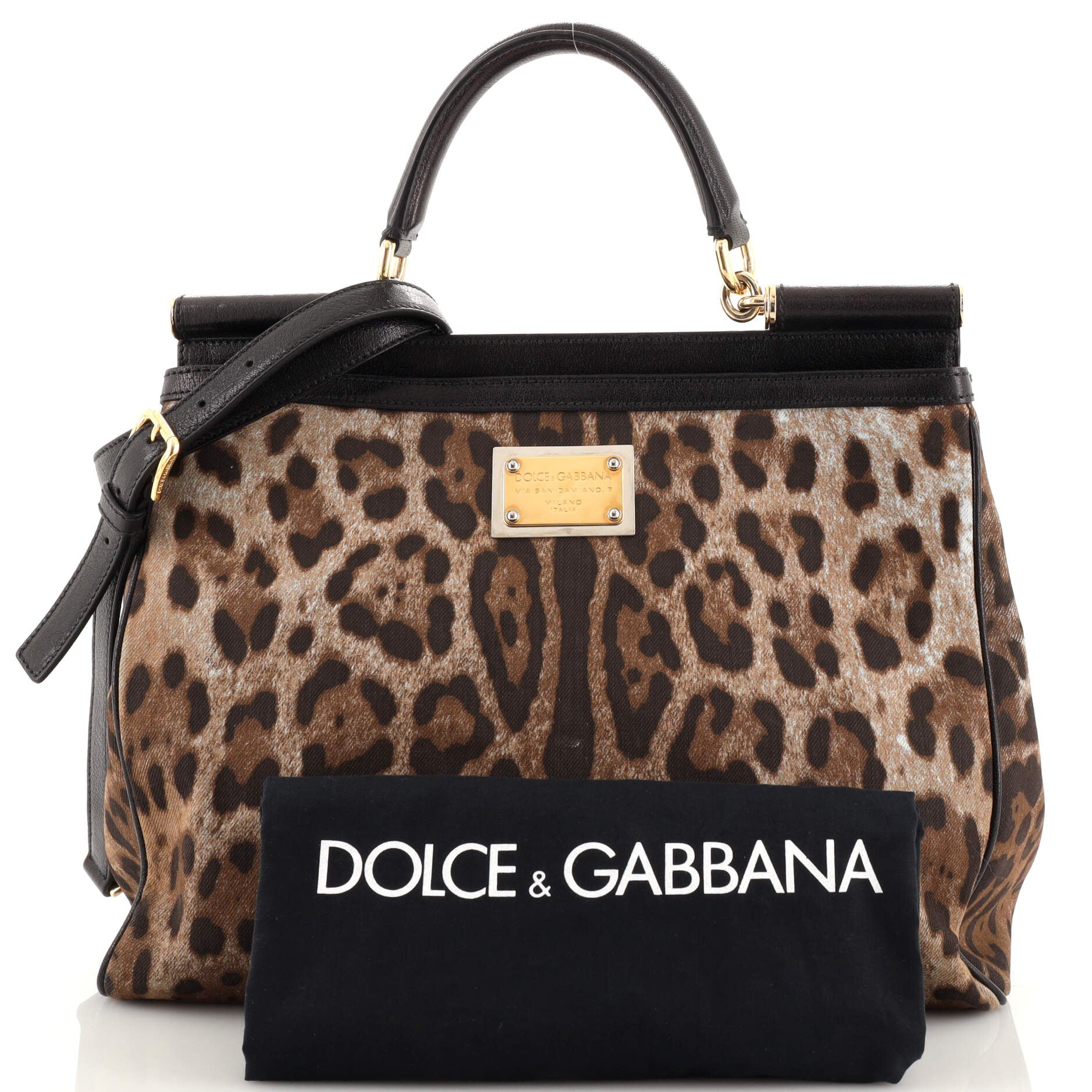 DOLCE & GABBANA MISS SICILY Black Soft Napa Leather Hand Bag