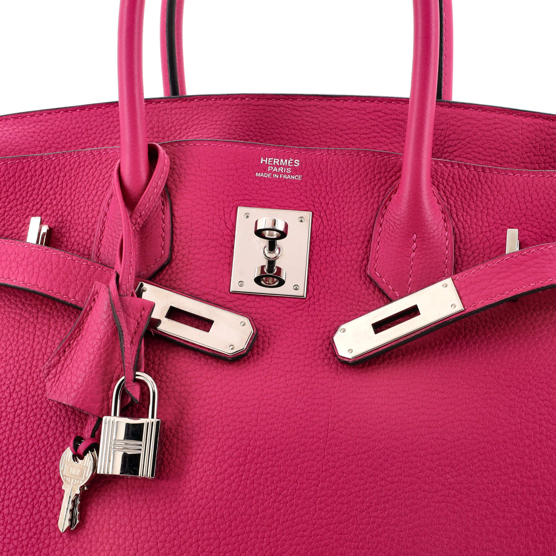 Hermes Birkin 30 Bag Rose Pourpre Pink Ostrich Palladium Hardware