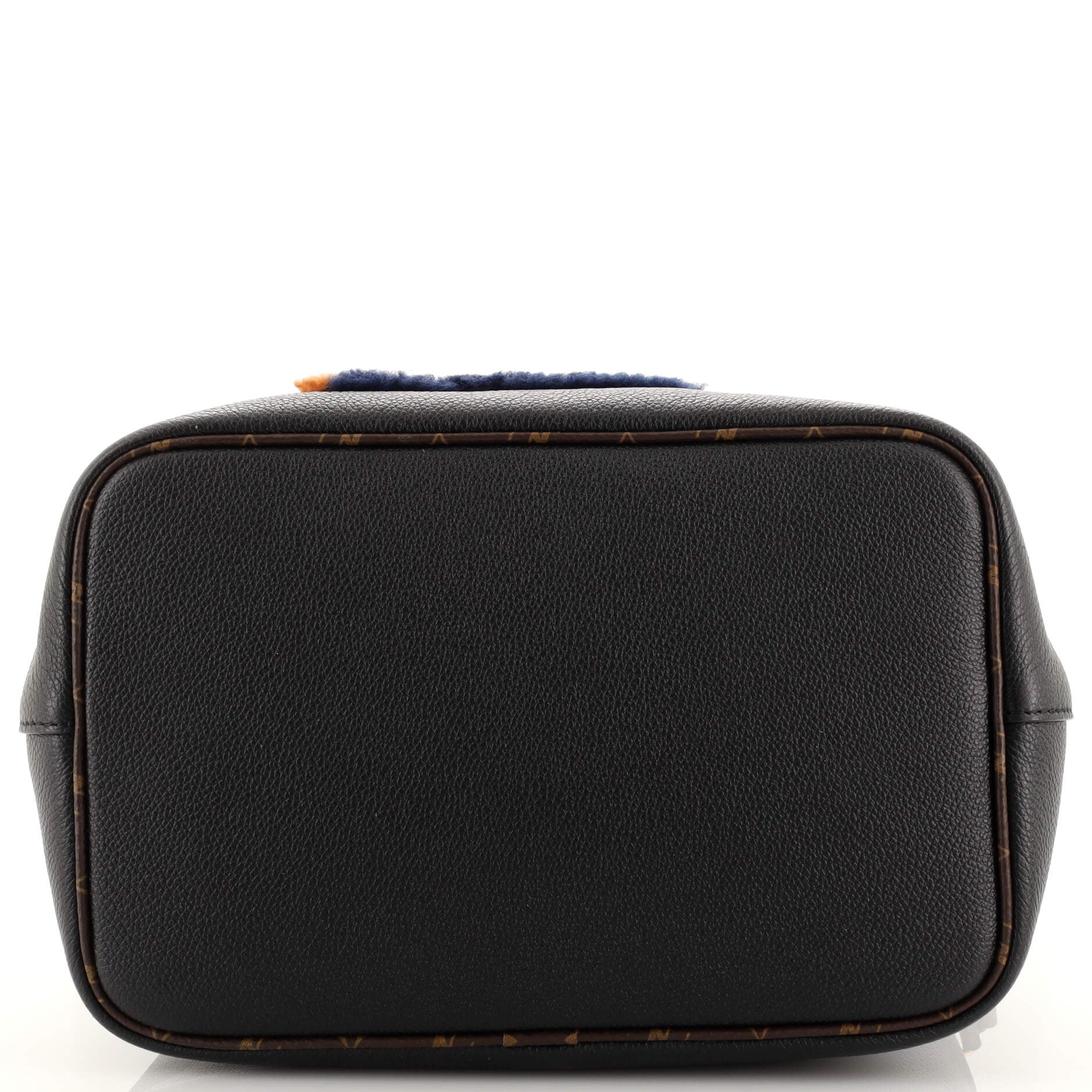 Louis Vuitton NeoNoe Handbag Leather and Monogram Teddy Shearling MM Black  21372197