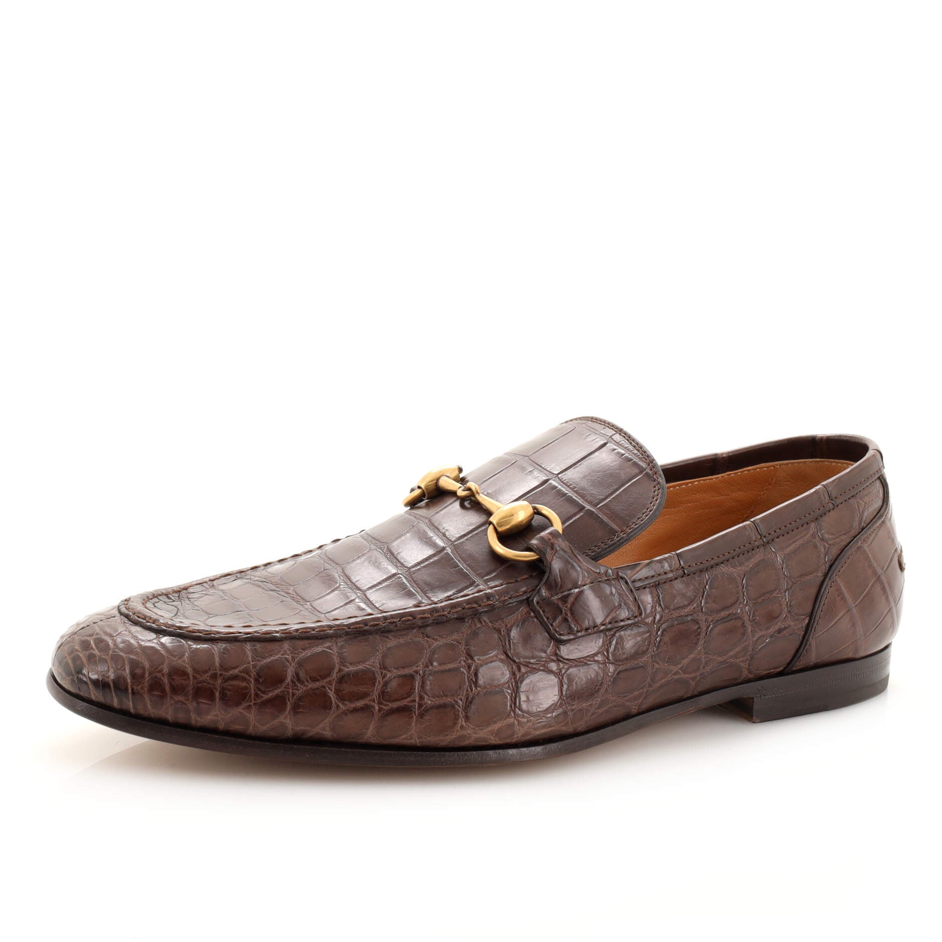 Men's Gucci Jordaan crocodile loafer in blue