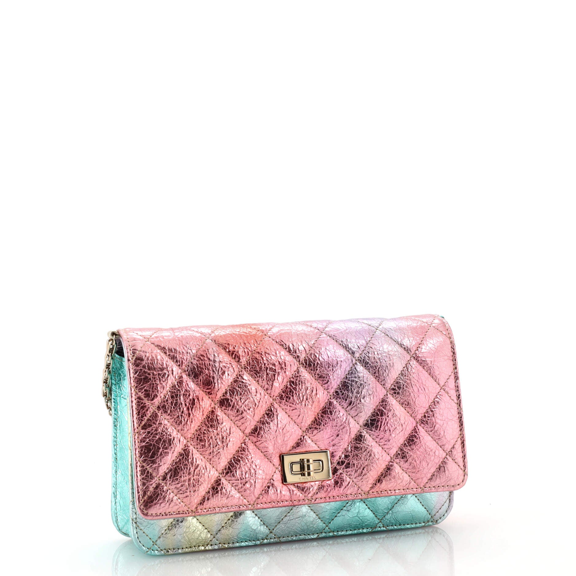 CHANEL Rainbow Reissue 2.55 Wallet on Chain Quilted Multicolor