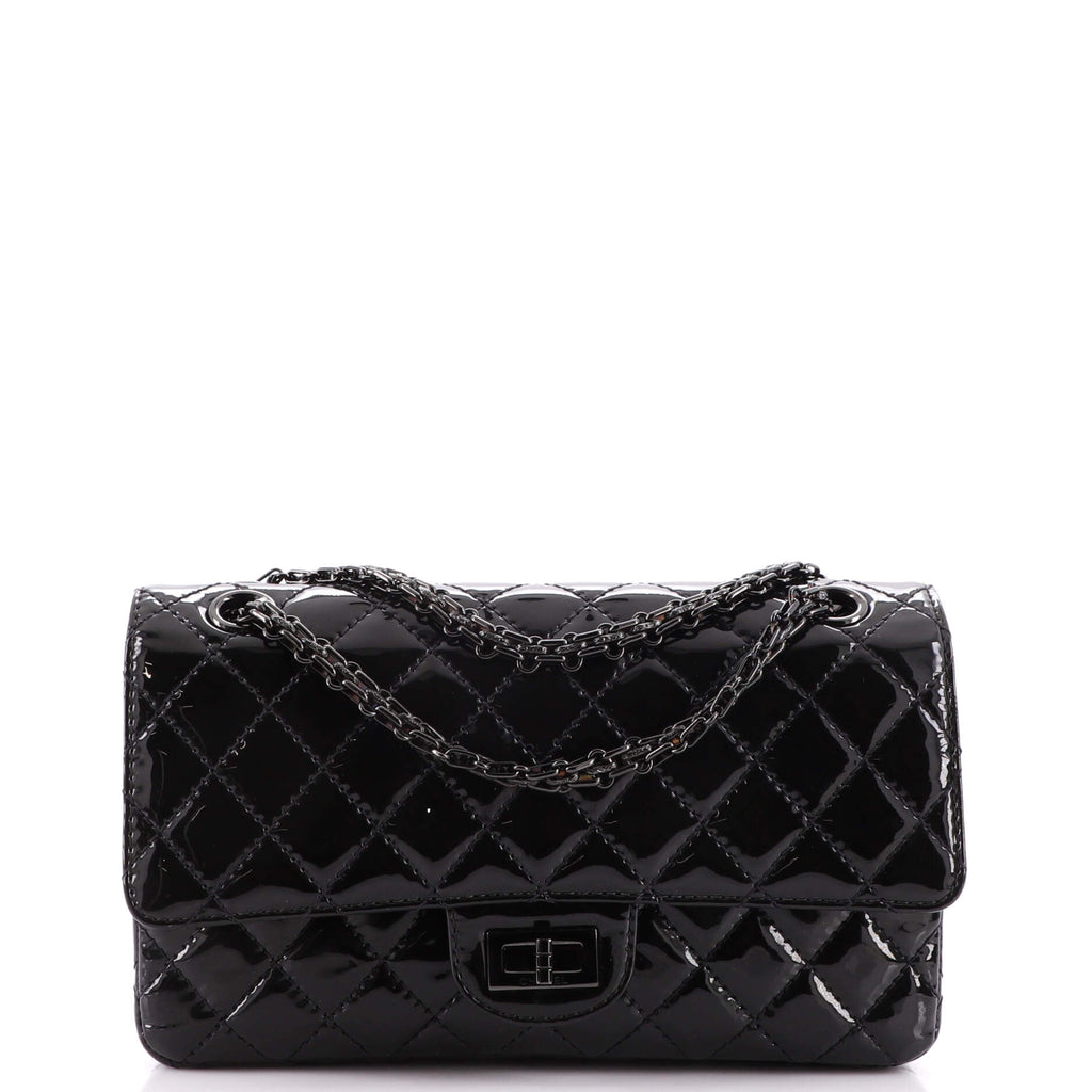 Chanel So Black Reissue 2.55 Flap Bag Quilted Glazed 225 Black 1996211