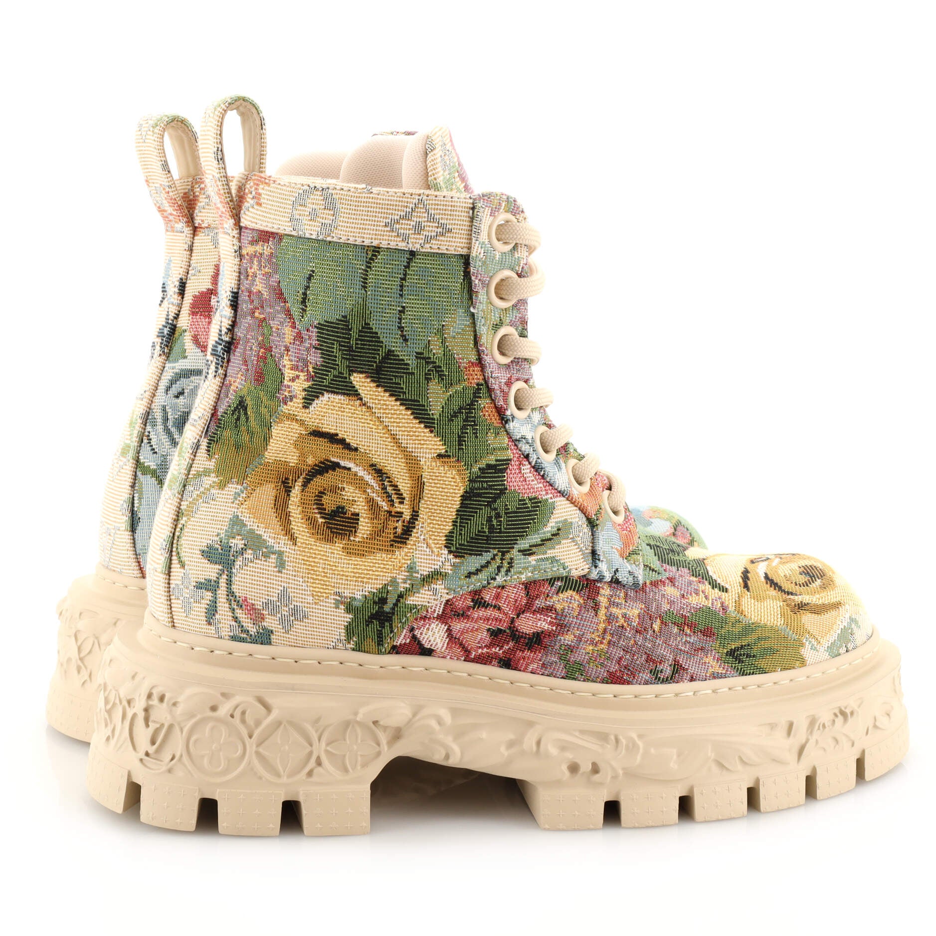 Louis Vuitton Men's Baroque Ranger Boots Monogram Floral Tapestry