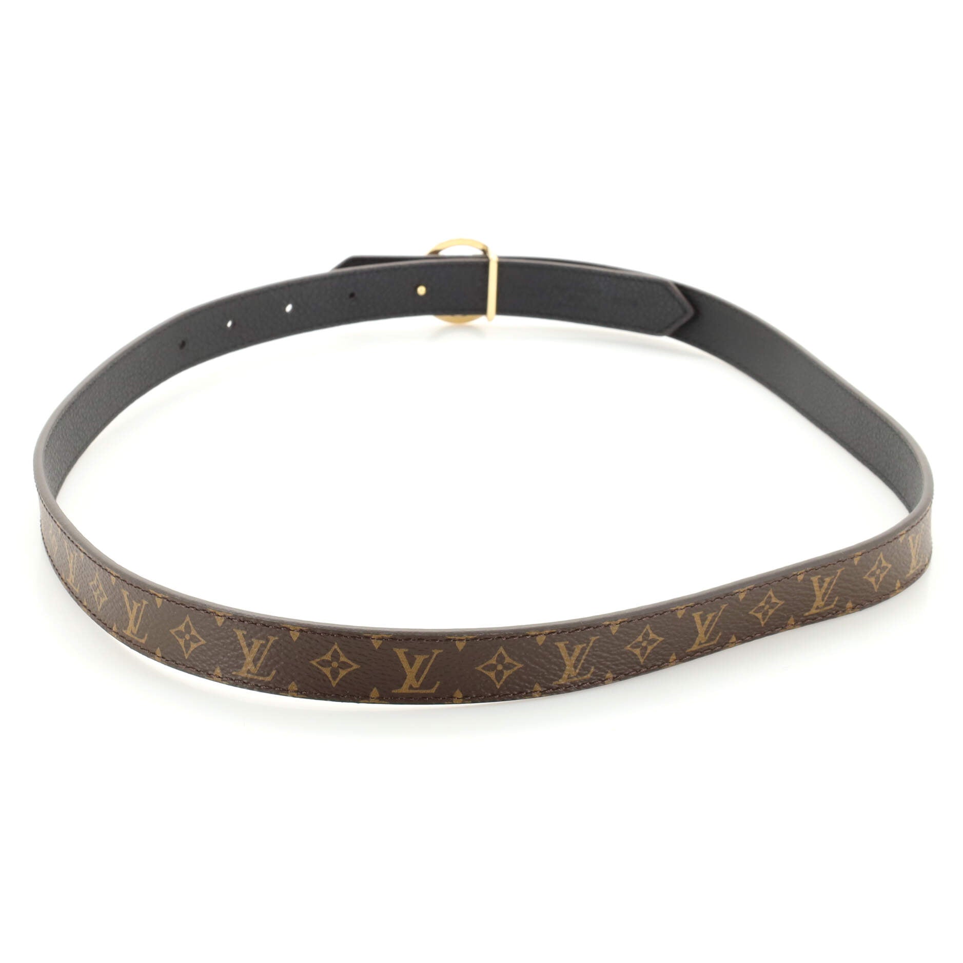 Louis Vuitton LV Circle Reversible Belt Monogram Canvas and Epi Leather Thin  85