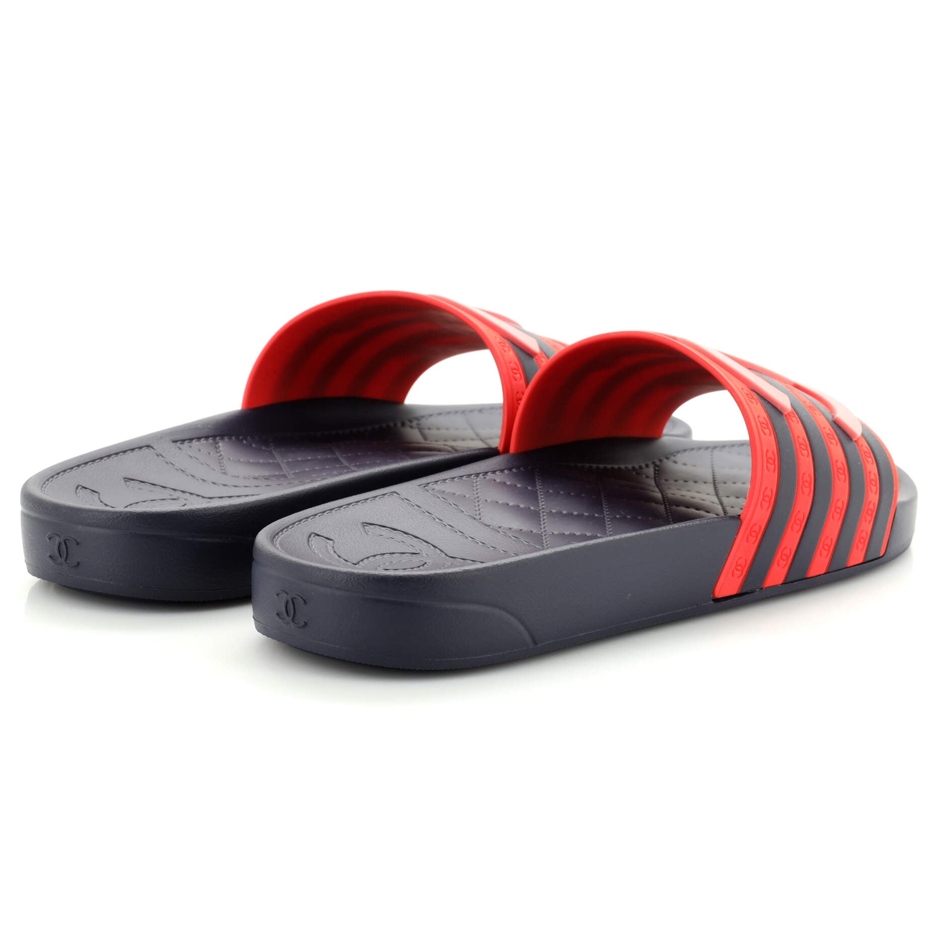 CHANEL Rubber CC Flat Sandals 36 Pale Pink 487470