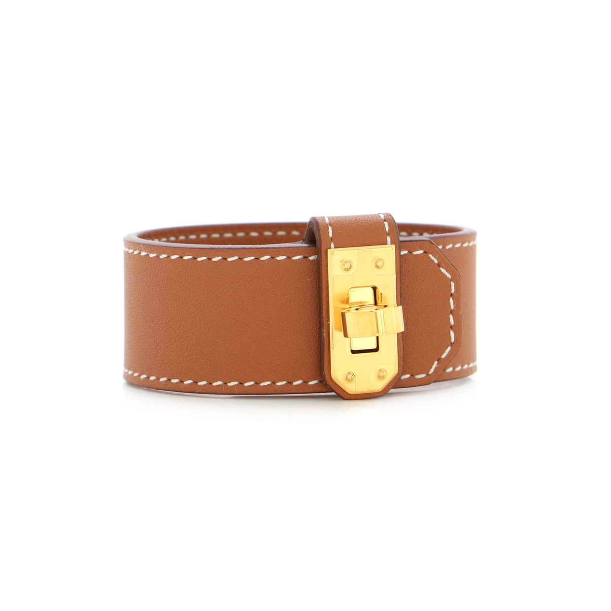 Hermes Kelly Twist Bracelet Leather with Metal Small Brown 2003501