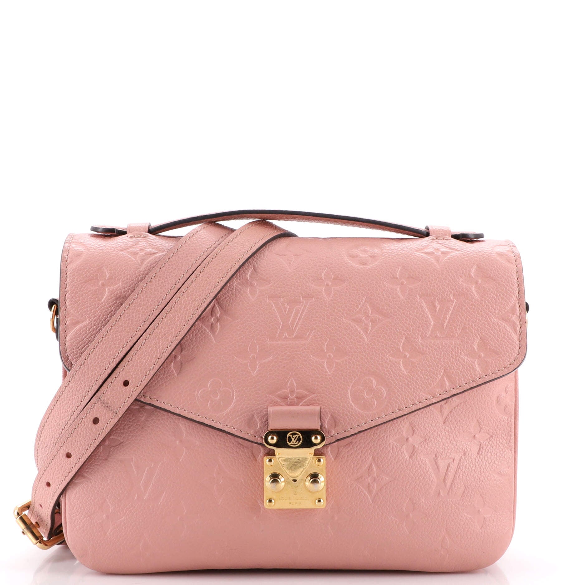 LOUIS VUITTON Metis Pochette Empreinte Leather Crossbody Bag Pink