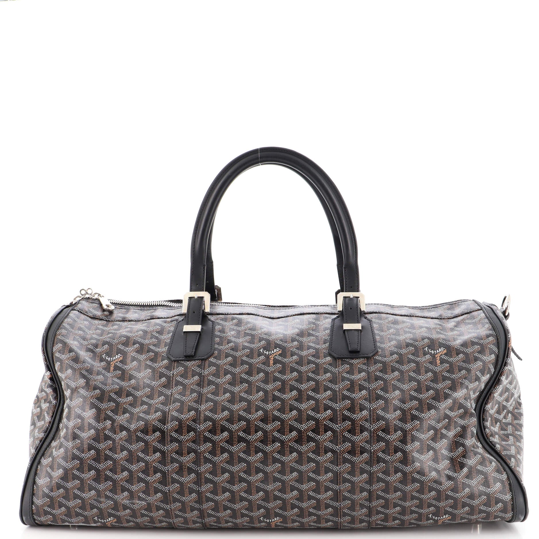 goyard rouette hanbag black canvas black leather, with dust cover