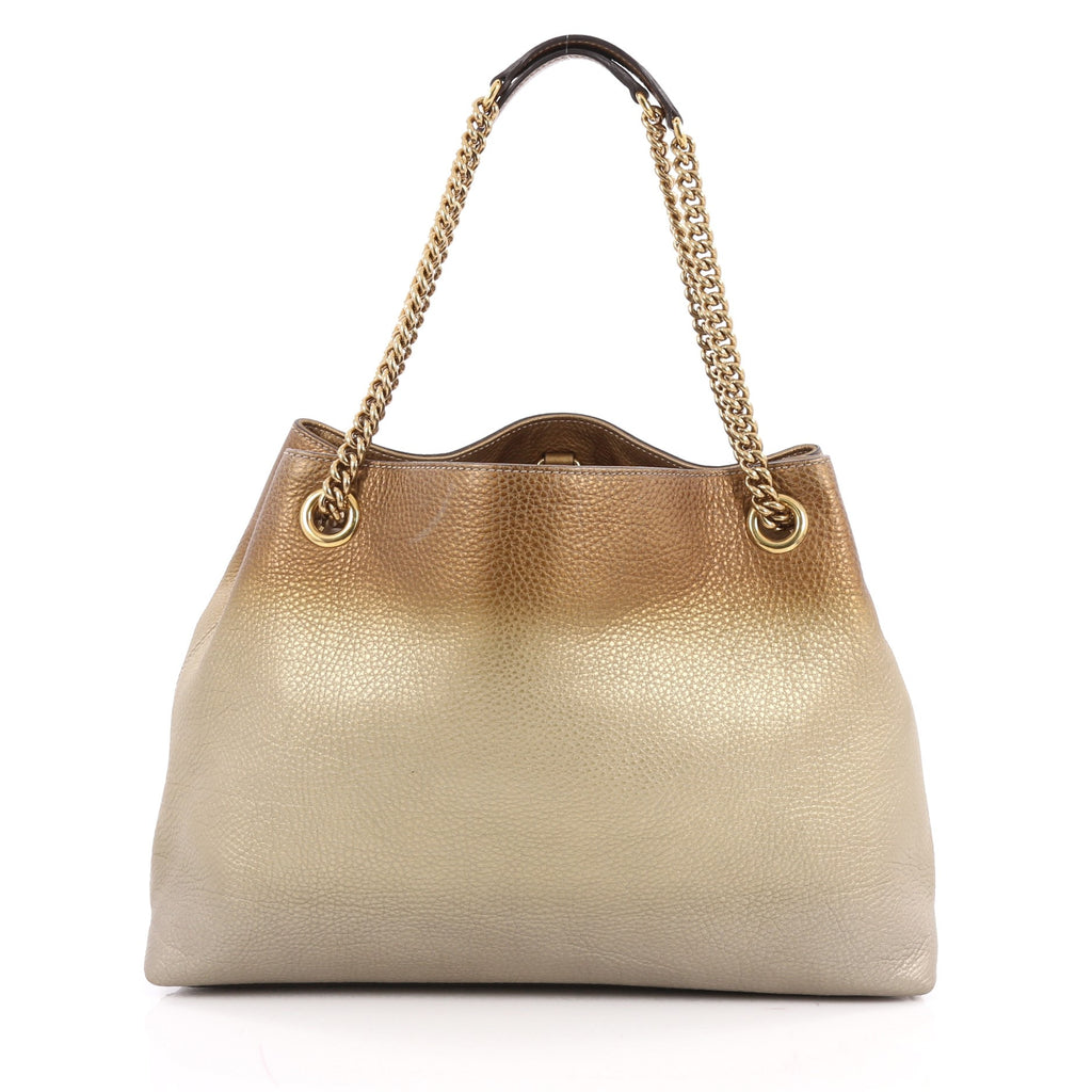 Buy Gucci Soho Shoulder Bag Chain Strap Leather Medium Gold 2005301 – Trendlee