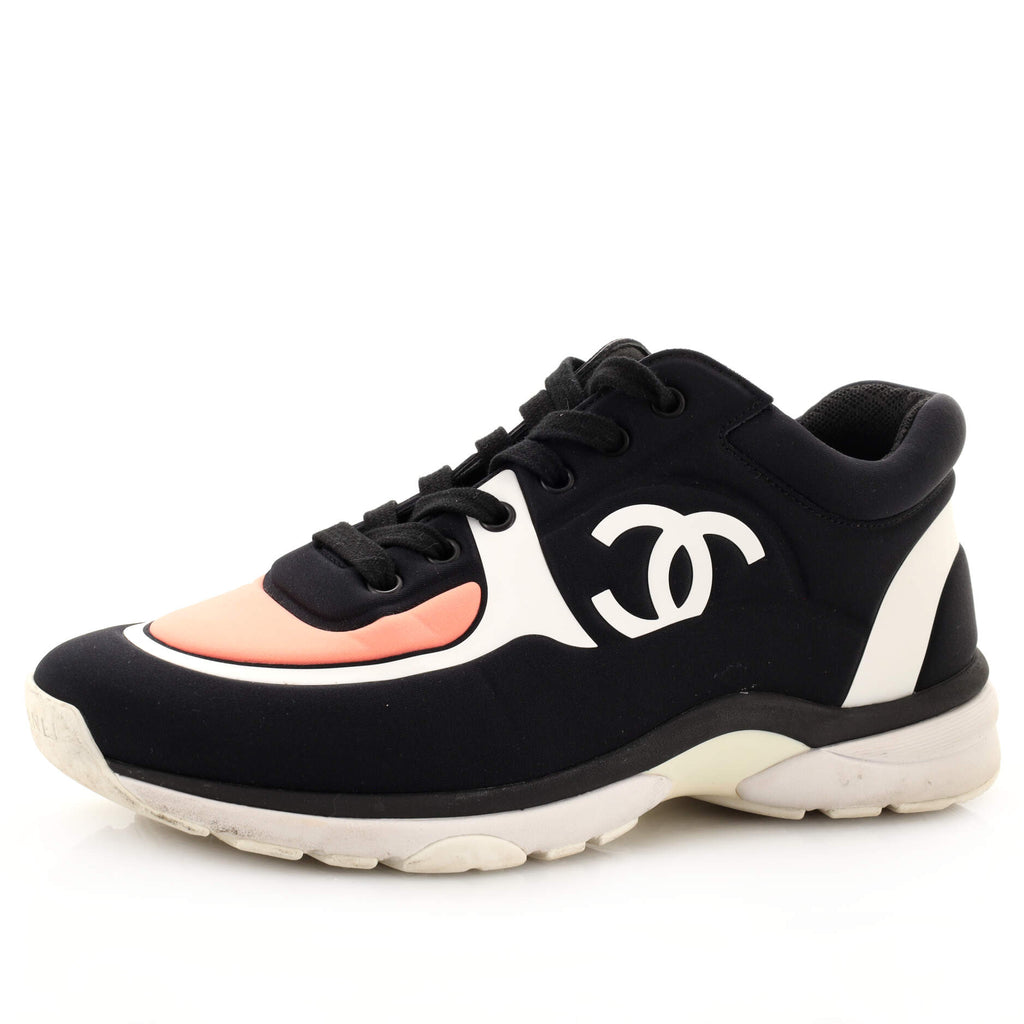 Chanel Women's CC Low-Top Sneakers Lycra and Rubber Black 2007061