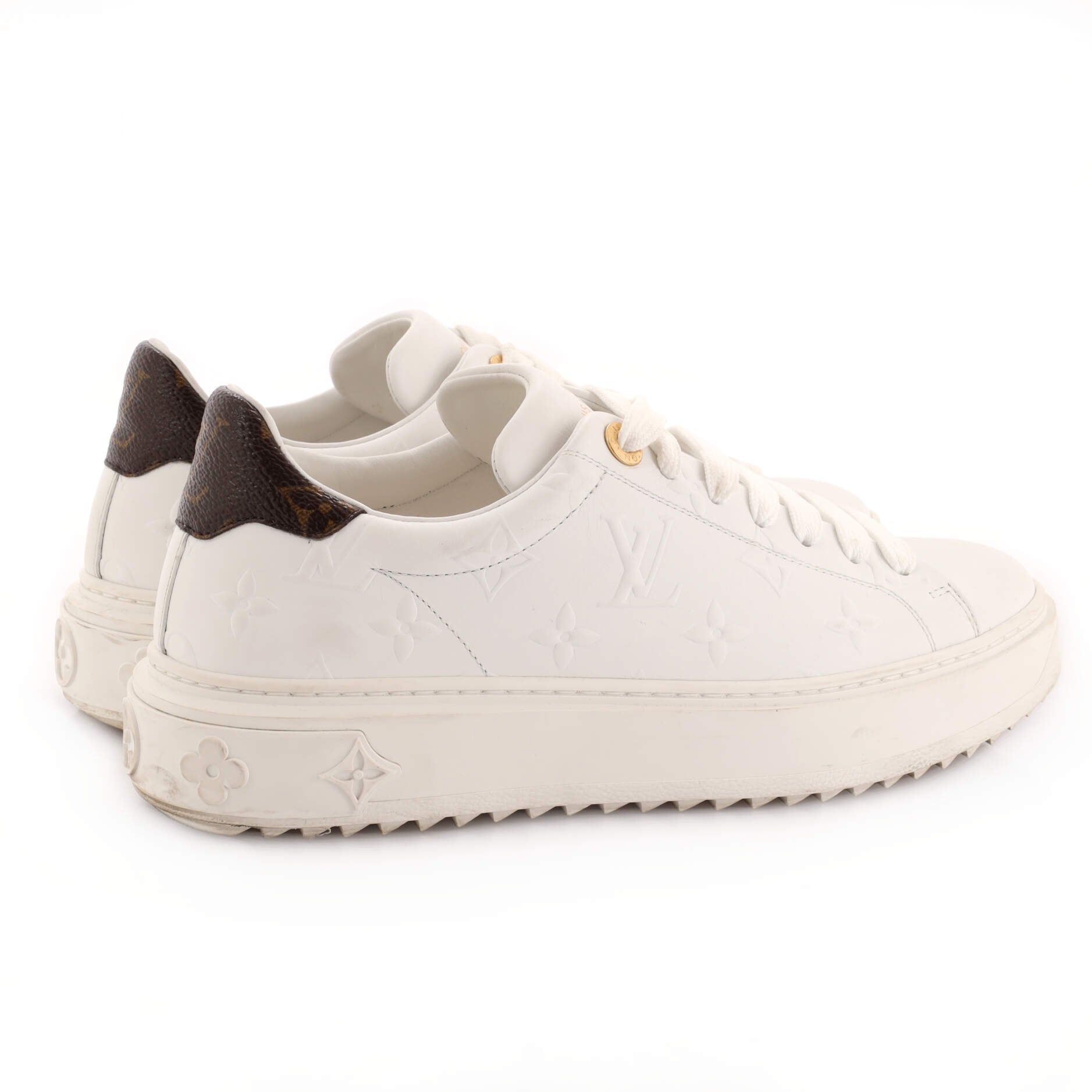 Louis Vuitton Women's Time Out Sneakers Monogram Embossed Leather