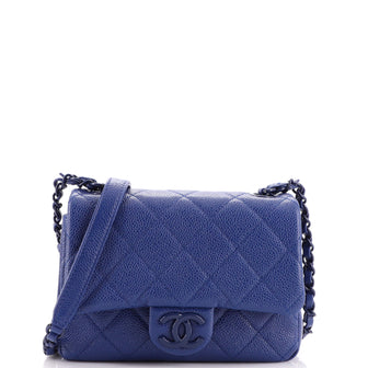 Chanel Incognito Square Flap Bag Quilted Caviar Mini Blue 2013905