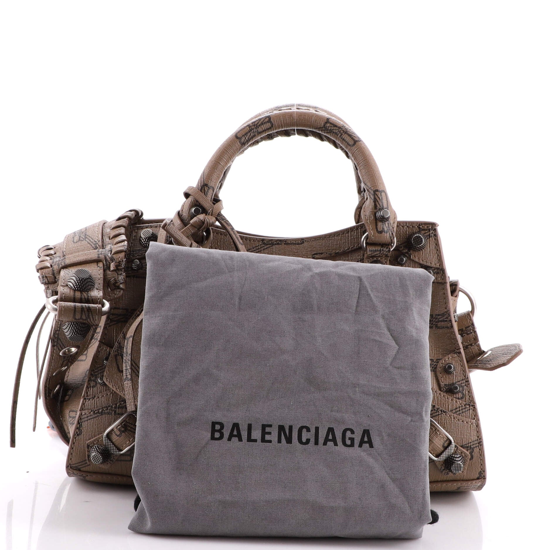 Balenciaga Brown/Black Bb Monogram Coated Canvas Large Signature Tote Bag
