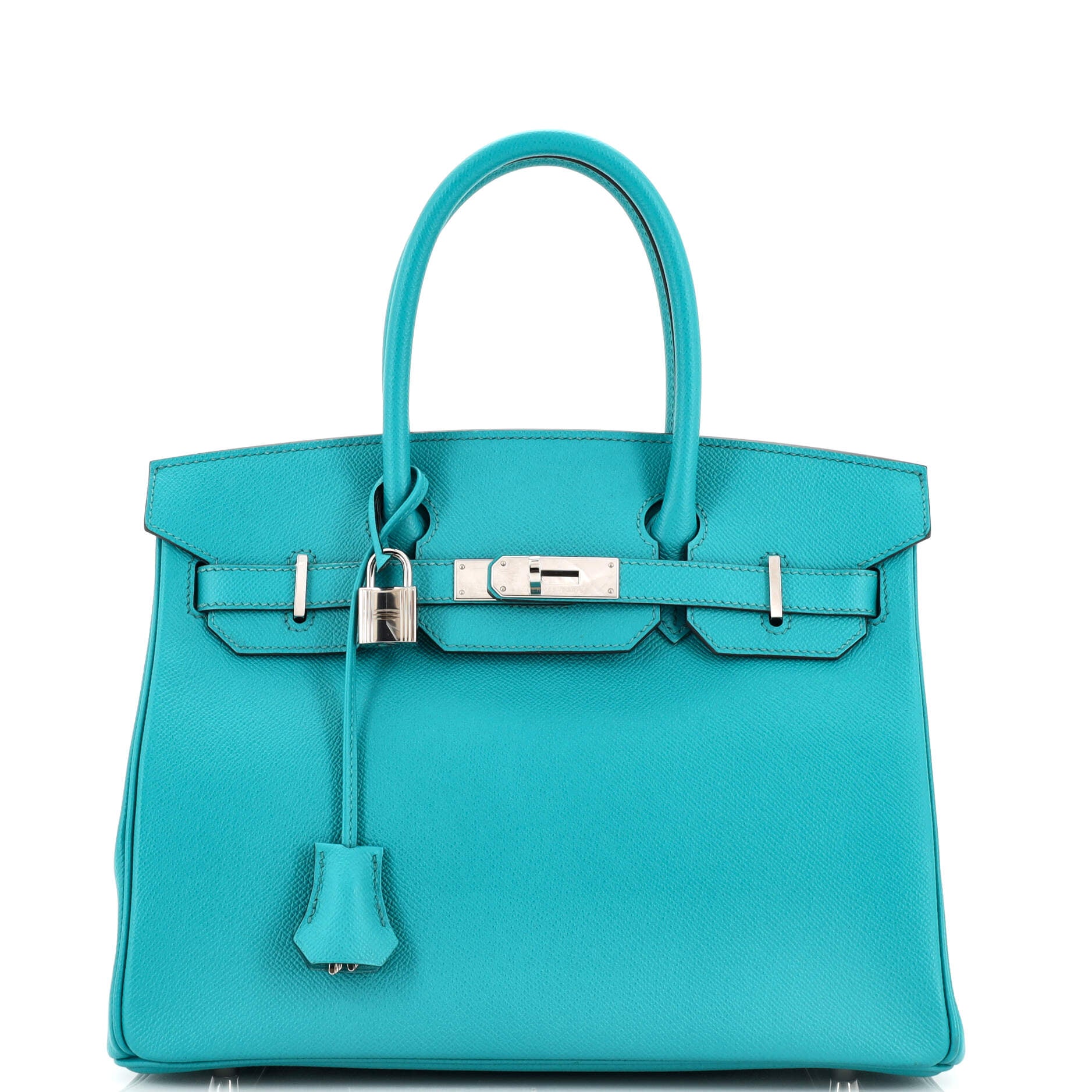 Hermes Kelly 28 Sellier Blue Atoll Tiffany Blue Epsom Palladium Hardware