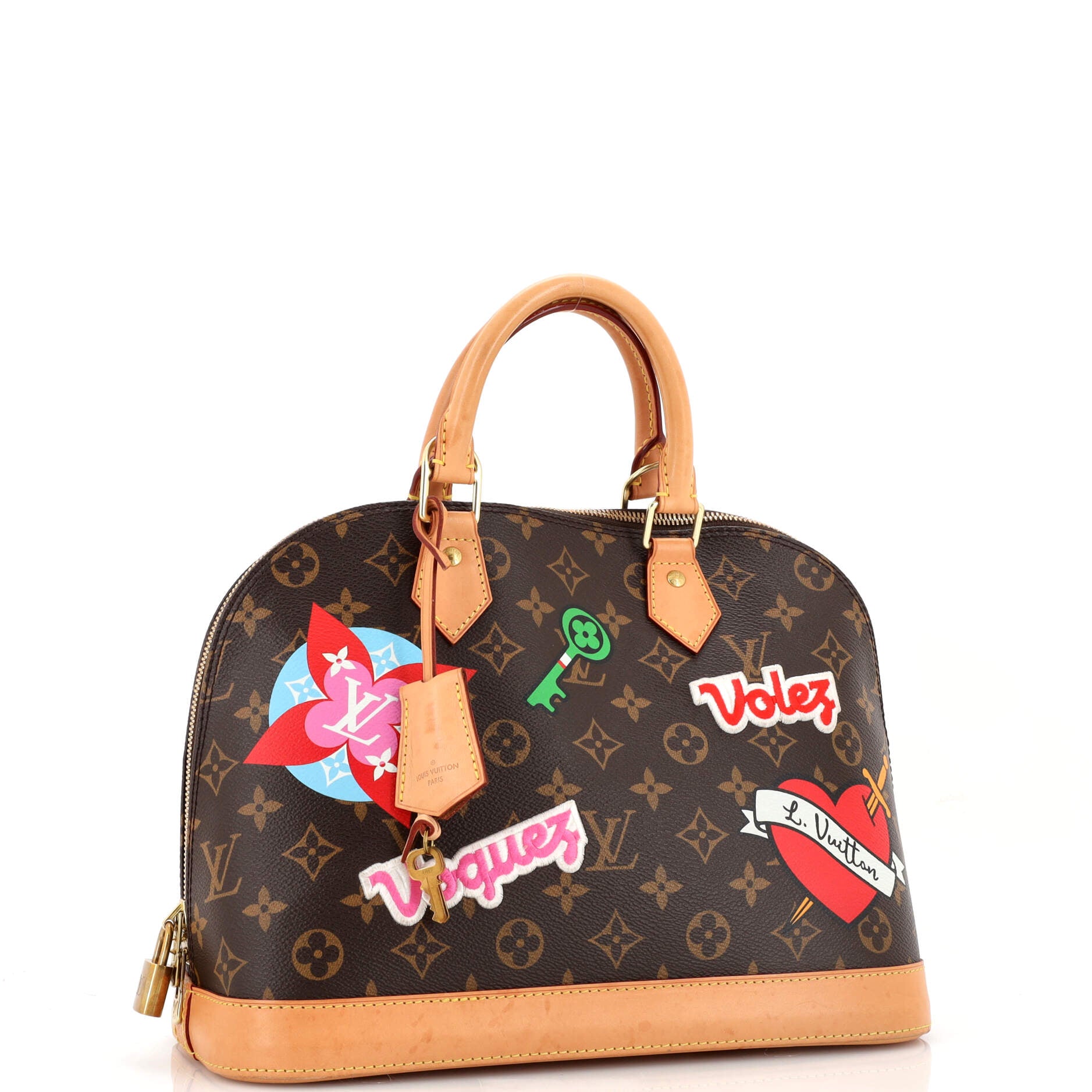 Louis Vuitton, Bags, Louis Vuitton Alma Handbag Limited Edition Patches  Monogram Canvas Pm