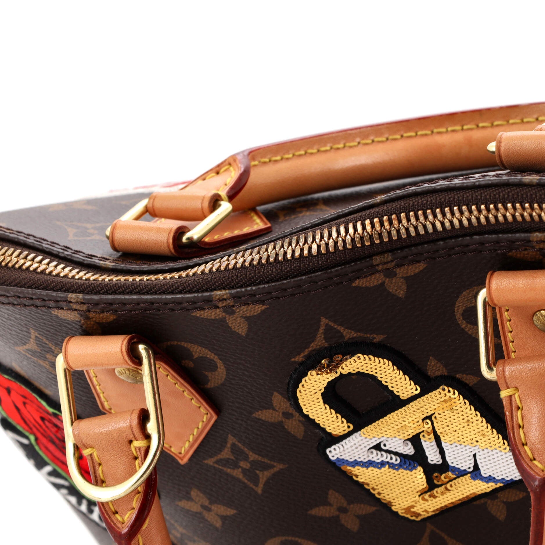 Louis Vuitton Alma PM Patches Monogram Canvas Satchel Bag