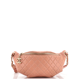 Chanel Banane Waist Bag Quilted Leather Neutral 2023741